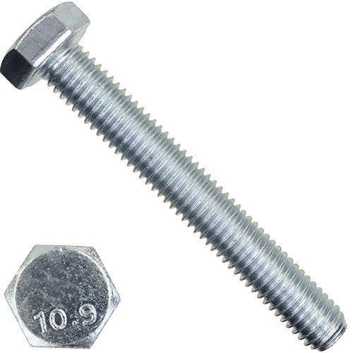 Hexagon head screw DIN 933 10.9 Steel Zinc plated